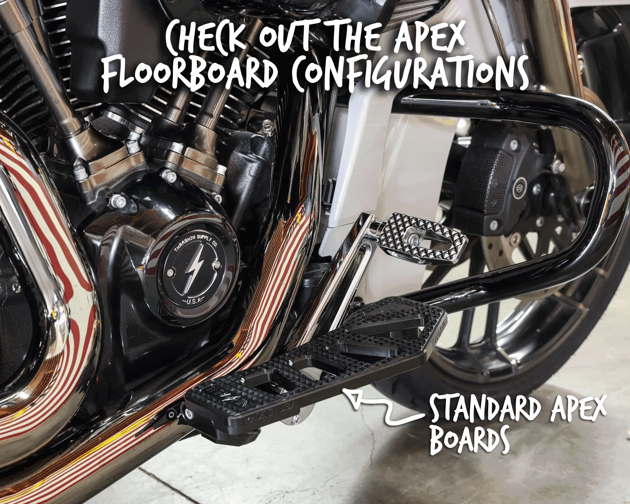 【業販専用商品】エーペックスフロアボード用 テールエクステンション 1/2インチ リフトキット付き クローム