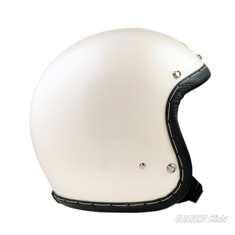 SHM■ Lot-104 ハンドステッチ ジェットヘルメット アイボリー/ブラックレザー （SG規格）