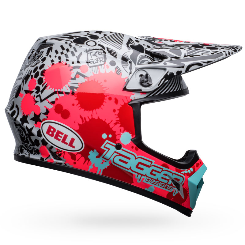ベル■ MX-9 MIPS オフロードヘルメット タガー スプラッター グロス ブライト レッド/グレー BELL Helmets