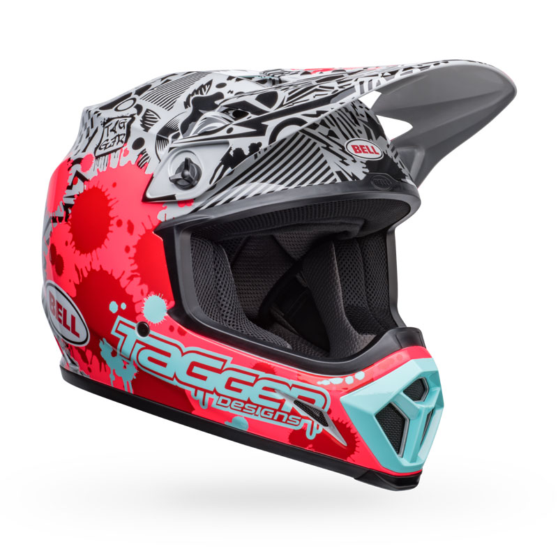 ベル■ MX-9 MIPS オフロードヘルメット タガー スプラッター グロス ブライト レッド/グレー BELL Helmets
