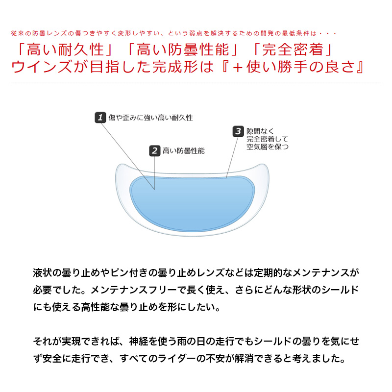 フォグウインプラス 曇り止めレンズ 汎用ミニ（F-01）4輪用フルフェイス用