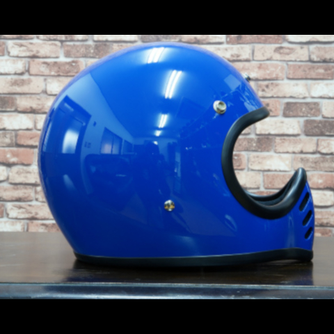 オーシャンビートル■ BEETLE MTX ビンテージモトクロスヘルメット ブルー （シングルストラップ） OCEAN BEETLE